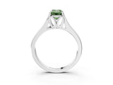 White gold Fancy Green Emerald  Solitaire Diamond Ring with Cathedral Band and Four-Prong Setting_69