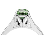 White gold Fancy Green Emerald  Solitaire Diamond Ring with Cathedral Band and Four-Prong Setting_70