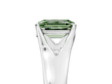 White gold Fancy Green Emerald  Solitaire Diamond Ring with Cathedral Band and Four-Prong Setting_71