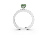 White gold Fancy Green Emerald  Solitaire Diamond Ring with Channel-Set Baguette Band and Four-Prong Setting_121