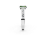 White gold Fancy Green Emerald  Solitaire Diamond Ring with Channel-Set Band and Four-Prong Setting_5