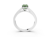 White gold Fancy Green Emerald  Solitaire Diamond Ring with Channel-Set Band and Four-Prong Setting_6