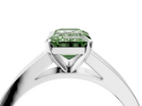 White gold Fancy Green Emerald  Solitaire Diamond Ring with Channel-Set Band and Four-Prong Setting_7