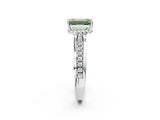 White gold Fancy Green Emerald  Solitaire Diamond Ring with Channel Set Band and Six-Prong Setting_50