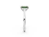 White gold Fancy Green Emerald  Solitaire Diamond Ring with Four-Prong Setting and Classic Band_5