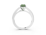 White gold Fancy Green Emerald  Solitaire Diamond Ring with Four-Prong Setting and Classic Band_6