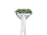 White gold Fancy Green Emerald  Solitaire Diamond Ring with Four-Prong Setting and Classic Band_8