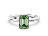White gold Fancy Green Emerald  Solitaire Diamond Ring with Four-Prong Setting on a Plain Band_44