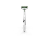 White gold Fancy Green Emerald  Solitaire Diamond Ring with Four-Prong Setting on a Plain Band_46