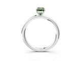 White gold Fancy Green Emerald  Solitaire Diamond Ring with Four-Prong Setting on a Plain Band_47