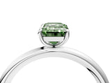 White gold Fancy Green Emerald  Solitaire Diamond Ring with Four-Prong Setting on a Plain Band_48