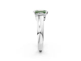 White gold Fancy Green Emerald  Solitaire Diamond Ring with Pave Band and Six-Prong Setting_34
