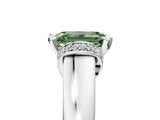 White gold Fancy Green Emerald  Solitaire Diamond Ring with Pave Band and Six-Prong Setting_37