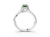 White gold Fancy Green Emerald  Solitaire Diamond Ring with Six-Prong Cathedral Setting_35