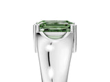 White gold Fancy Green Emerald  Solitaire Diamond Ring with Six-Prong Cathedral Setting_37
