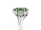 White gold Fancy Green Emerald  Solitaire Diamond Ring with Six-Prong Setting and Tapered Band_29