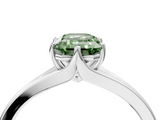 White gold Fancy Green Emerald  Solitaire Diamond Ring with Six-Prong Setting and Tapered Band_33