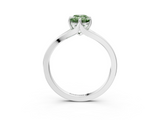 White gold Fancy Green Emerald  Solitaire Diamond Ring with Six-Prong Setting and Tapered Band_54