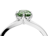 White gold Fancy Green Emerald  Solitaire Diamond Ring with Six-Prong Setting and Tapered Band_55