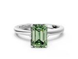 White gold Fancy Green Emerald  Solitaire Diamond Ring with Six-Prong Setting on a Classic Band_3