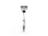 White gold Fancy Green Emerald  Solitaire Diamond Ring with Six-Prong Setting on a Classic Band_5