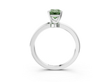 White gold Fancy Green Emerald  Solitaire Diamond Ring with Six-Prong Setting on a Classic Band_6