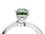 White gold Fancy Green Emerald  Solitaire Diamond Ring with Six-Prong Setting on a Classic Band_7