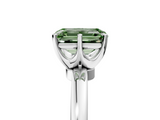 White gold Fancy Green Emerald  Solitaire Diamond Ring with Six-Prong Setting on a Classic Band_8