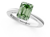 White gold Fancy Green Emerald  Solitaire Diamond Ring with Split Shank and Four-Prong Setting_21