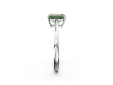 White gold Fancy Green Emerald  Solitaire Diamond Ring with Split Shank and Four-Prong Setting_22
