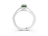 White gold Fancy Green Emerald  Solitaire Diamond Ring with Split Shank and Four-Prong Setting_23