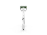 White gold Fancy Green Emerald  Solitaire Diamond Ring with Split Shank and Four-Prong Setting_26