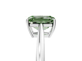 White gold Fancy Green Emerald  Solitaire Diamond Ring with Split Shank and Four-Prong Setting_29
