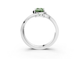 White gold Fancy Green Emerald  Solitaire Diamond Ring with Split Shank and Prong Setting_43