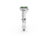 White gold Fancy Green Emerald  Solitaire Diamond Ring with Split Shank and Prong Setting_43