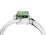 White gold Fancy Green Emerald  Solitaire Diamond Ring with Split Shank and Prong Setting_44