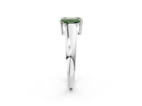 White gold Fancy Green Emerald  Solitaire Diamond Ring with Tapered Band and Four-Prong Setting_51
