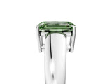 White gold Fancy Green Emerald  Solitaire Diamond Ring with Tapered Band and Four-Prong Setting_54