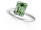 White gold Fancy Green Emerald  Solitaire Diamond Ring with Thin Band and Four-Prong Setting_4
