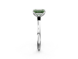 White gold Fancy Green Emerald  Solitaire Diamond Ring with Thin Band and Four-Prong Setting_5