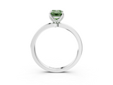 White gold Fancy Green Emerald  Solitaire Diamond Ring with Thin Band and Four-Prong Setting_6