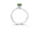 White gold Fancy Green Emerald  Solitaire Diamond Ring with Thin Band and Four-Prong Setting_87
