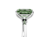 White gold Fancy Green Emerald  Solitaire Diamond Ring with Thin Band and Four-Prong Setting_8