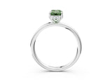 White gold Fancy Green Emerald  Solitaire Diamond Ring with a Classic Band and Four-Prong Setting 3