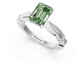 White gold Fancy Green Emerald  Solitaire Diamond Twisted Band with Four-Prong Setting_42