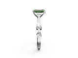 White gold Fancy Green Emerald  Solitaire Diamond Twisted Band with Four-Prong Setting_47