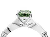 White gold Fancy Green Emerald  Solitaire Diamond Twisted Band with Four-Prong Setting_49