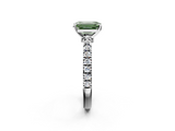 White gold Fancy Green Emerald  Solitaire Diamond with Pavé Band and Four-Prong Setting_65