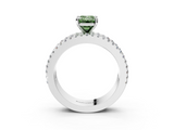 White gold Fancy Green Emerald  Solitaire Diamond with Pave and Channel Set Band_62