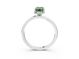 White gold Fancy Green Emerald  Solitaire Engagement Ring with Cathedral Band and Four-Prong Setting_20